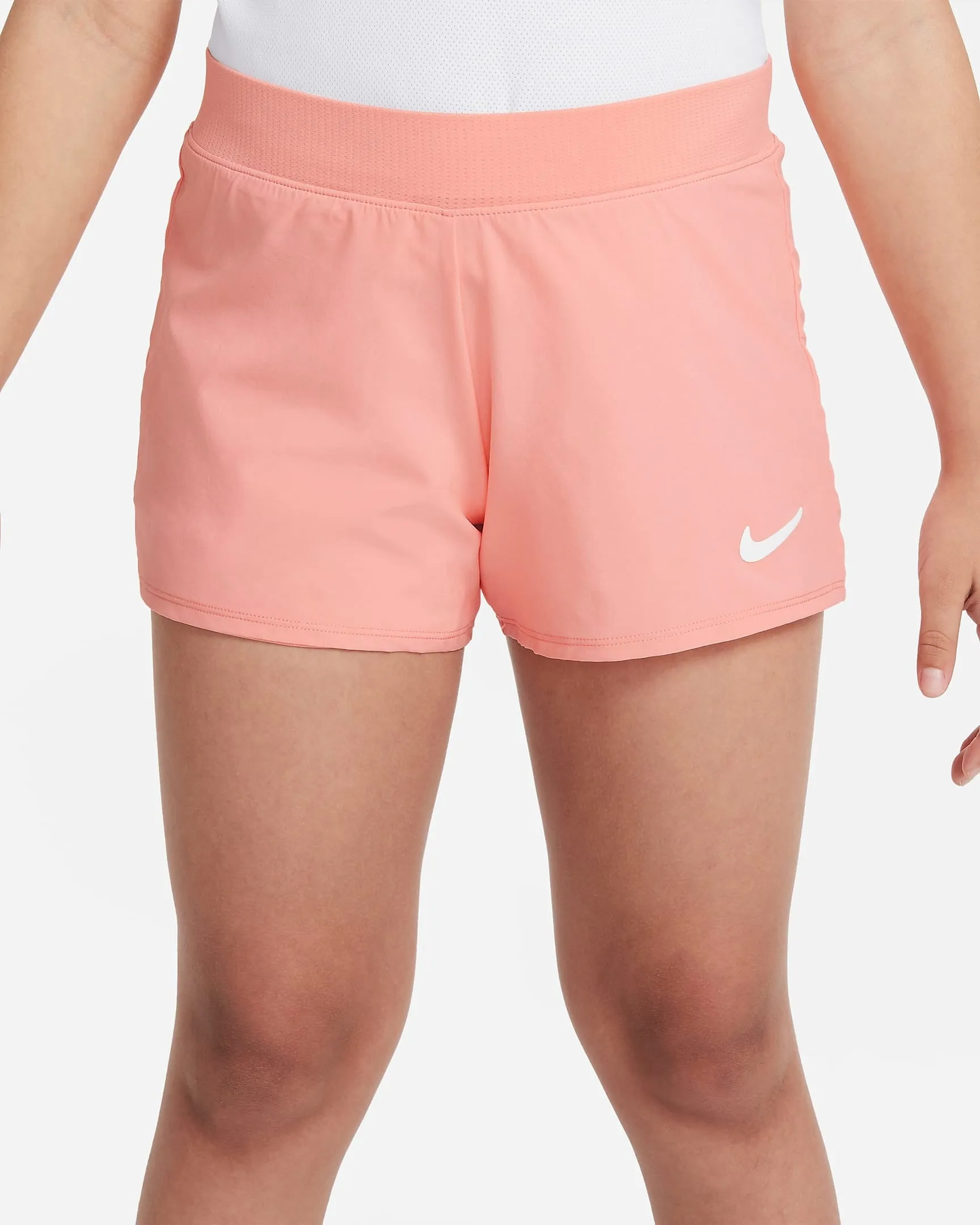 Nike Girls' Dri-FIT Victory Shorts (Bleached Coral/White)