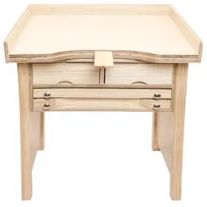 Noble Pack Signature Jewelers Bench - Heavy Duty Wooden Workbench with Drawers and Solid Wood Top for Jewelry Making