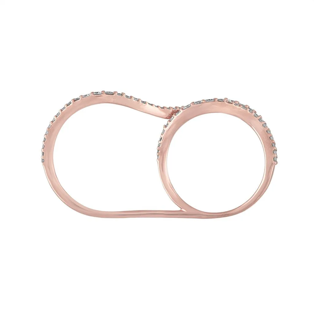 Nogama Collection Wavy Two Finger Ring