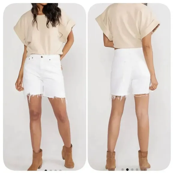 NWOT ETICA Skylar White Cutoff Shorts Size 30