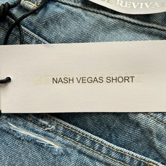 NWT BLUE REVIVAL Nash Vegas High Rise Frayed Denim Shorts Bling Festival Size 25
