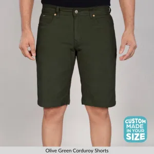 Olive Green Corduroy Shorts