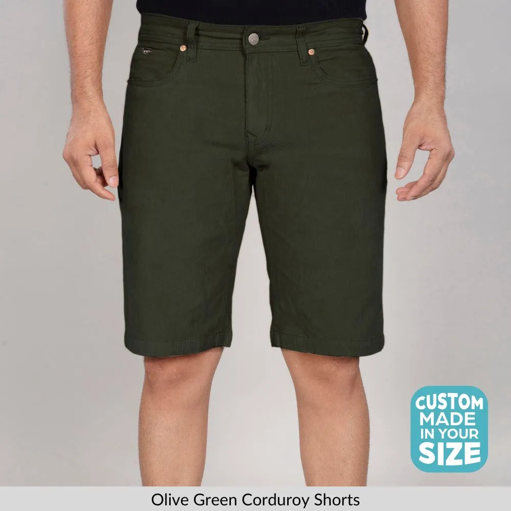 Olive Green Corduroy Shorts