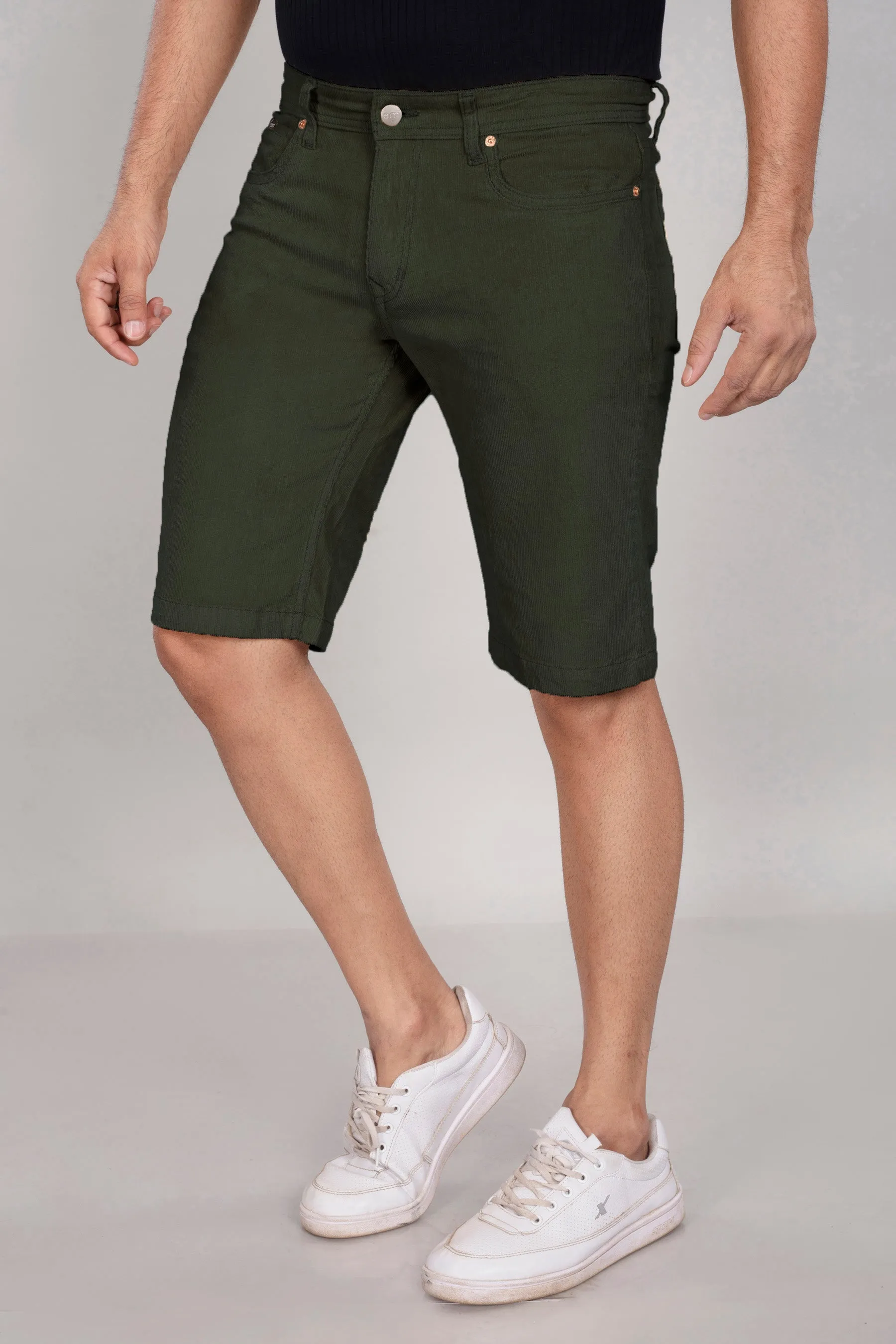 Olive Green Corduroy Shorts