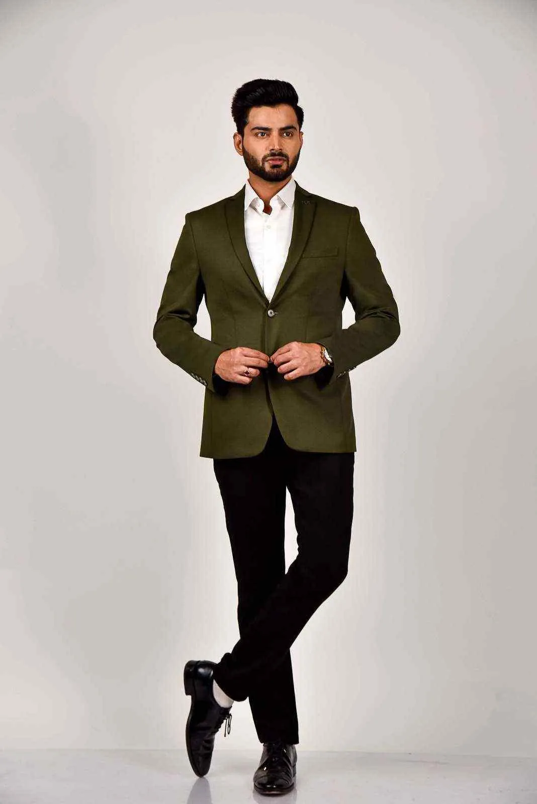 Olive Knitted Blazer for all Occasions