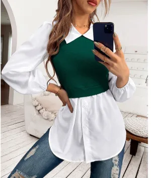 Olive Towfer Detail Shirt