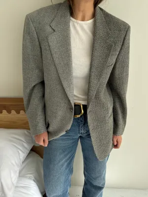Pale grey and checkered contrasted blazer