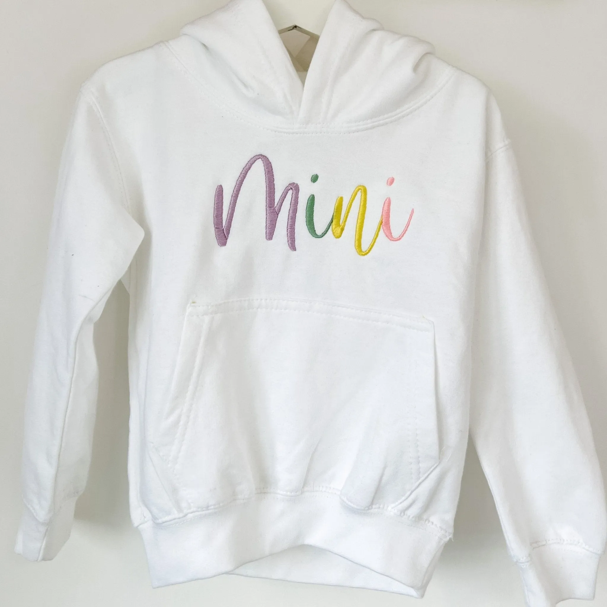 Pastel Script Embroidered Hoodie