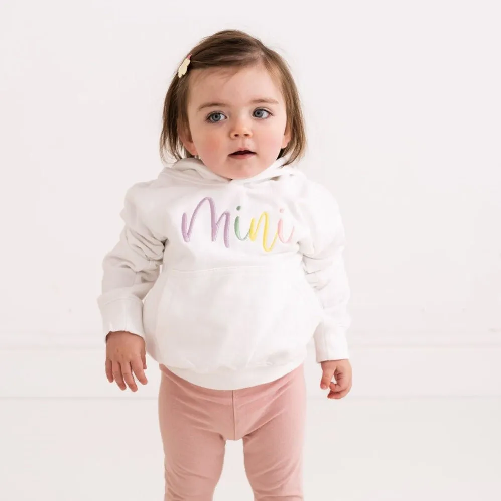 Pastel Script Embroidered Hoodie