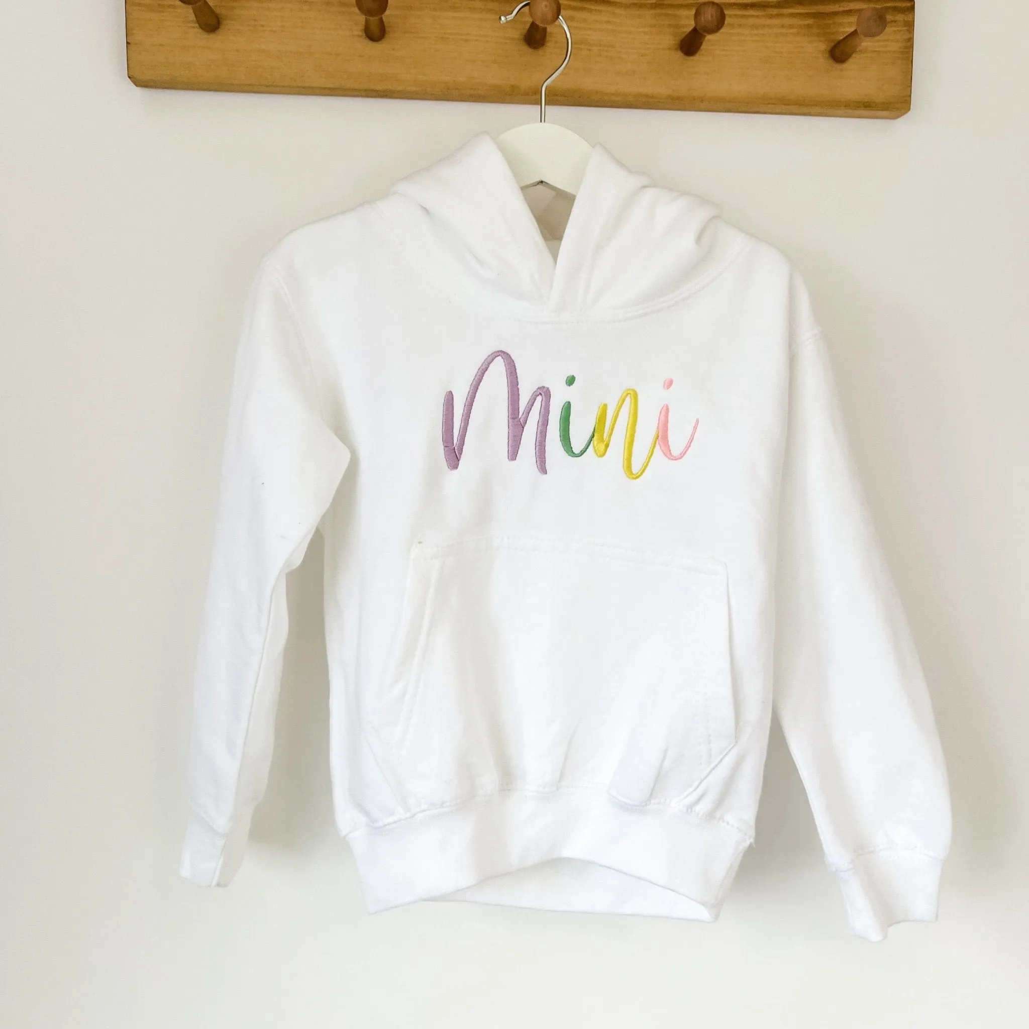 Pastel Script Embroidered Hoodie