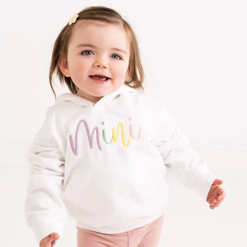 Pastel Script Embroidered Hoodie