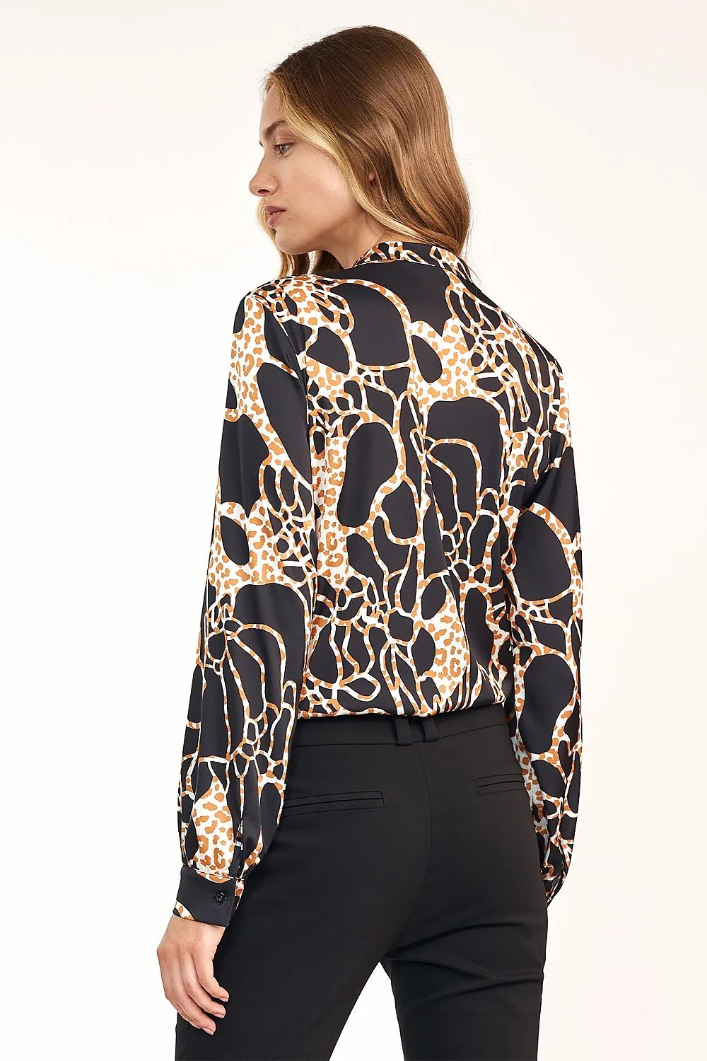 Patterned Fitted Blouse in Spandex