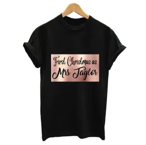 Personalised First Christmas as MRS T-shirt
