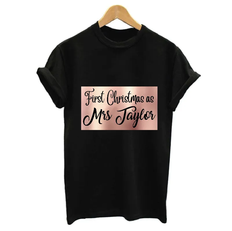 Personalised First Christmas as MRS T-shirt