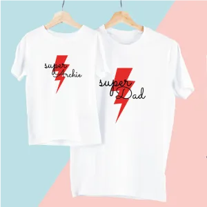 Personalised Matching Super Dad, Super Mum and Super Kid T-shirts
