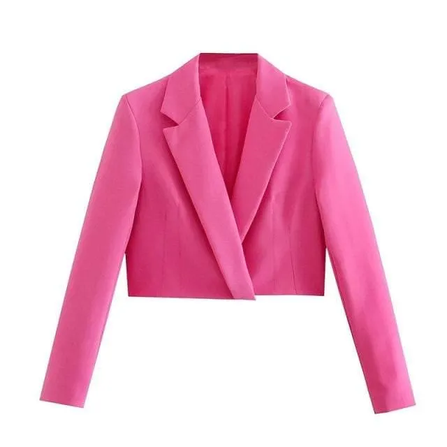 Pink Cropped Blazer