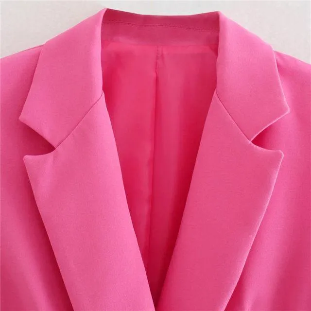Pink Cropped Blazer