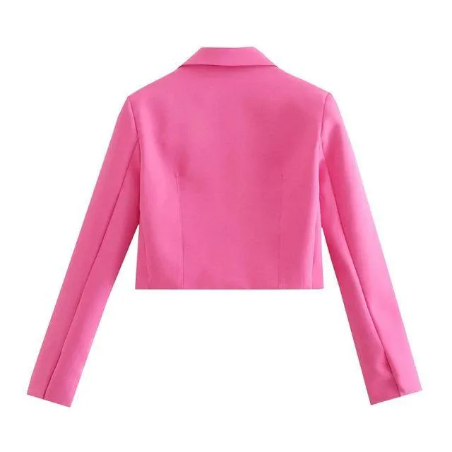 Pink Cropped Blazer