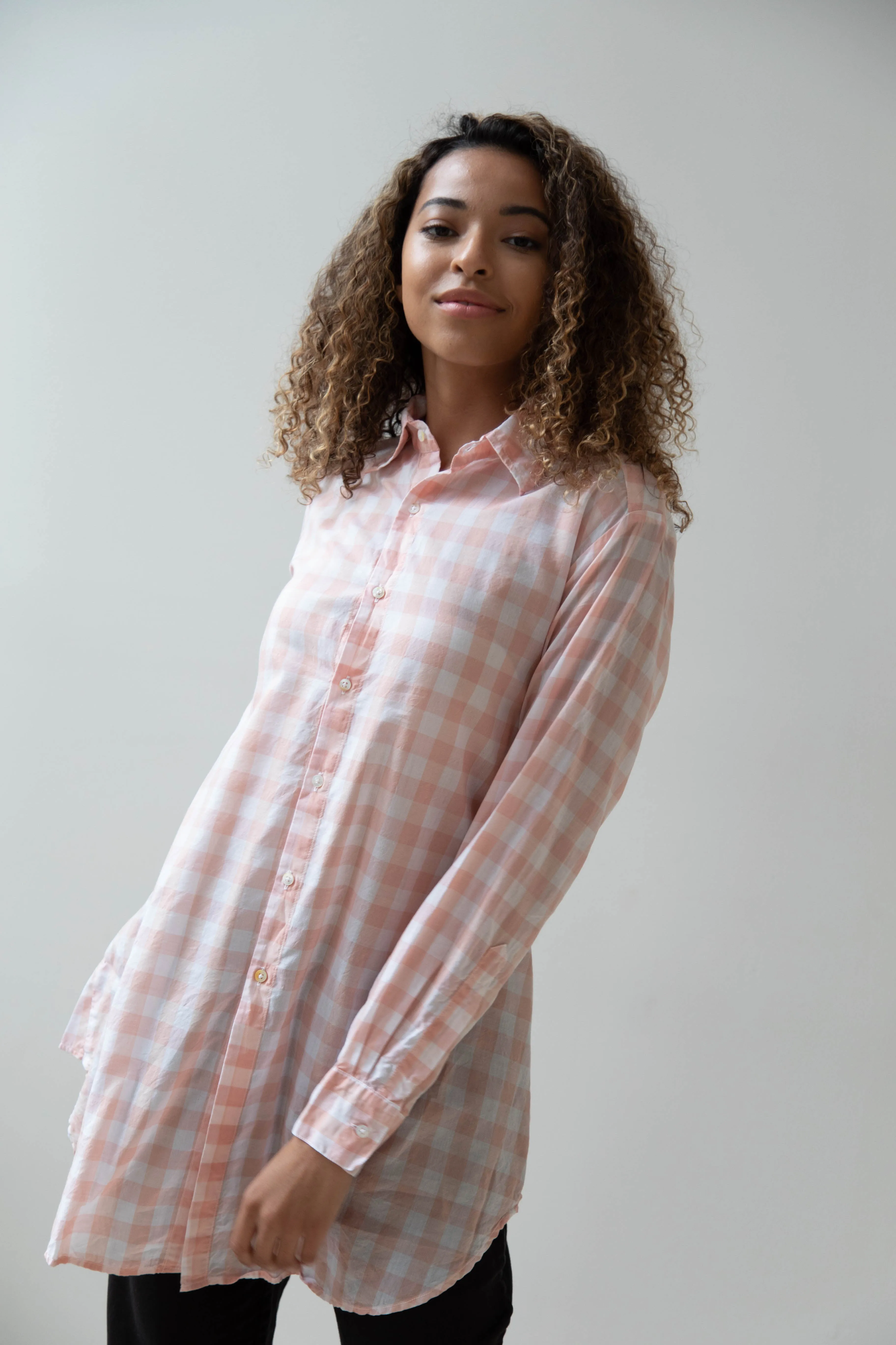 Pip-Squeak Chapeau 9 Button Shirt Pink Check