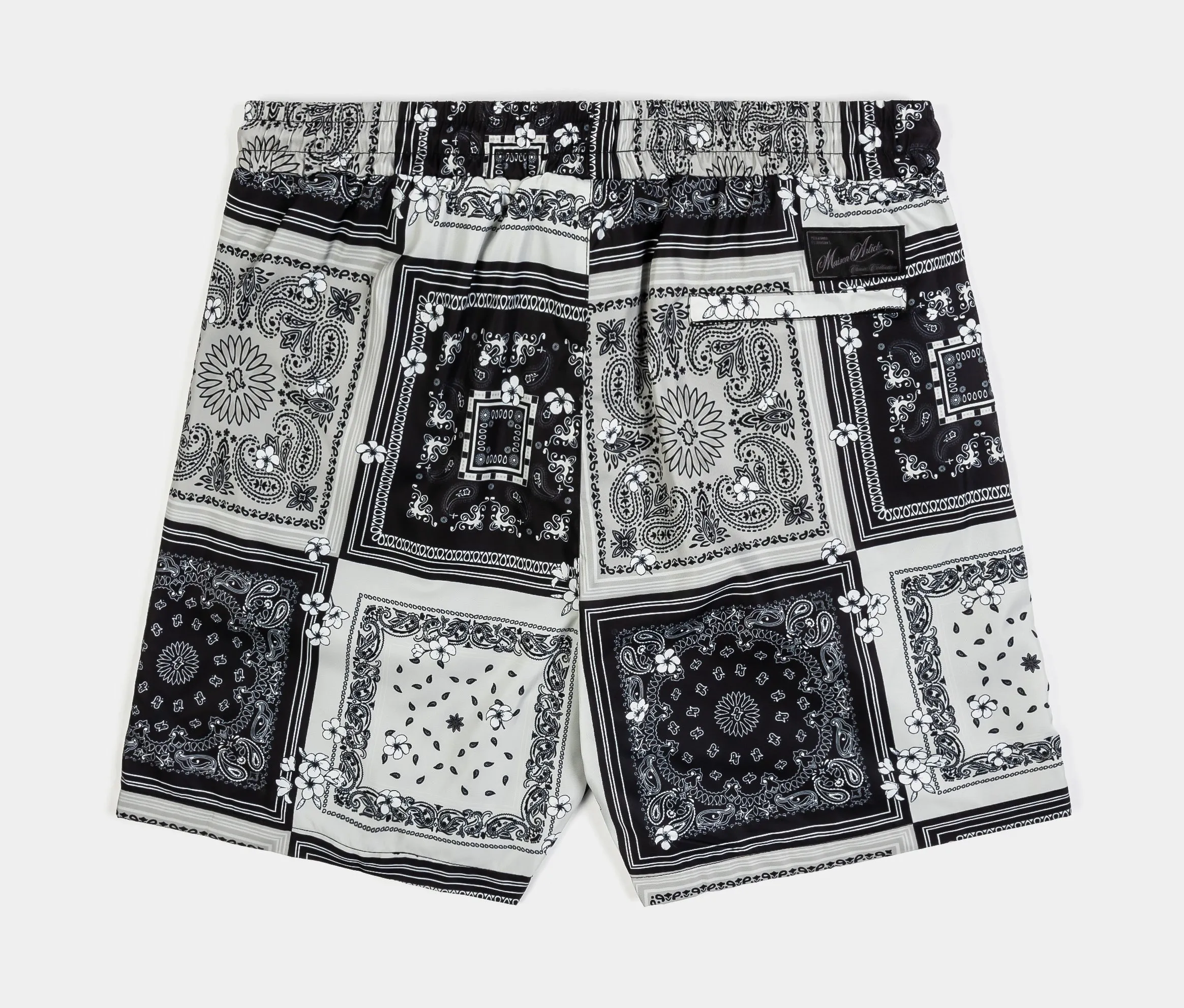 Plumeria Paisley Hybrid Mens Shorts (Black/Grey)