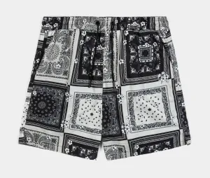 Plumeria Paisley Hybrid Mens Shorts (Black/Grey)