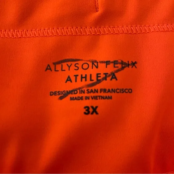 PLUS Athleta X Allyson Felix NEW Legend Run With It Neon Hor Orange Shorts 1X 3X