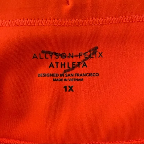PLUS Athleta X Allyson Felix NEW Legend Run With It Neon Hor Orange Shorts 1X 3X