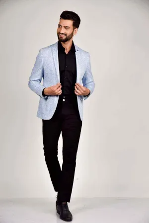Plus Size of Sky Blue Knitted Blazer for all Occasions