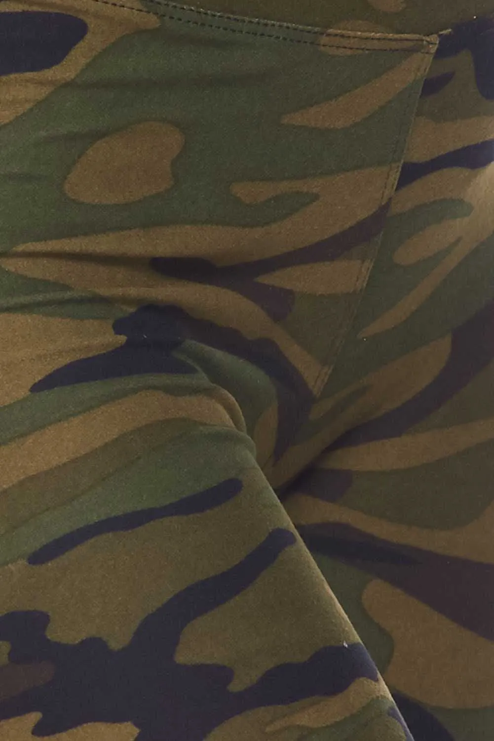 Plus Size Premium Biker Short - Green Camouflage