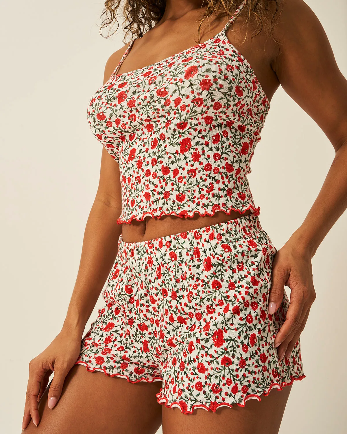 Pointelle Pyjama Shorts - RIXO Daisytrail