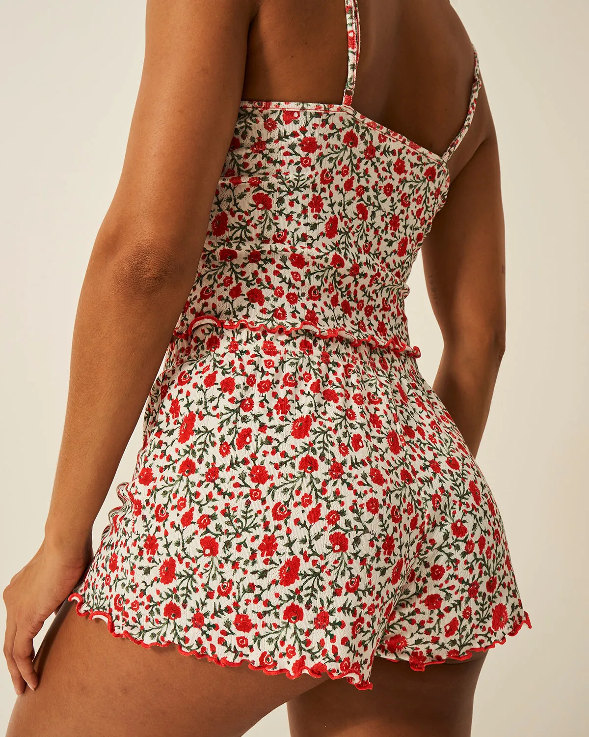 Pointelle Pyjama Shorts - RIXO Daisytrail