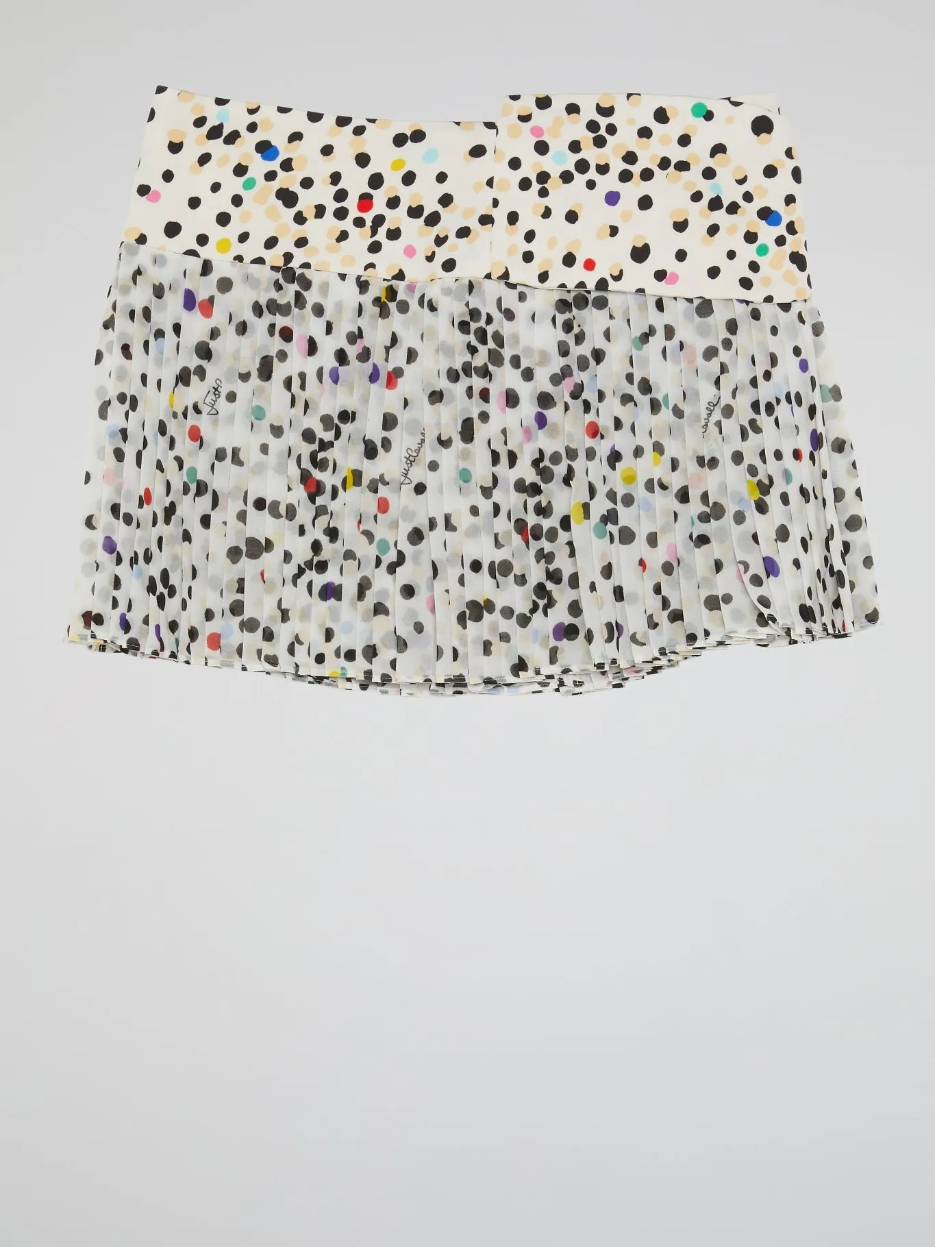 Polka Dot Pleated Mini Skirt