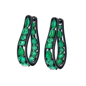 Poplar Hoop Emerald Earrings