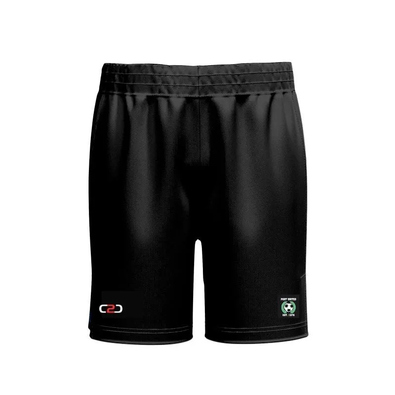 Port United Black SlimFit HP Split Sport Shorts Pro