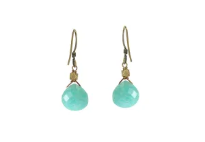 Powder Blue Amazonite Stone Teardrop Earrings
