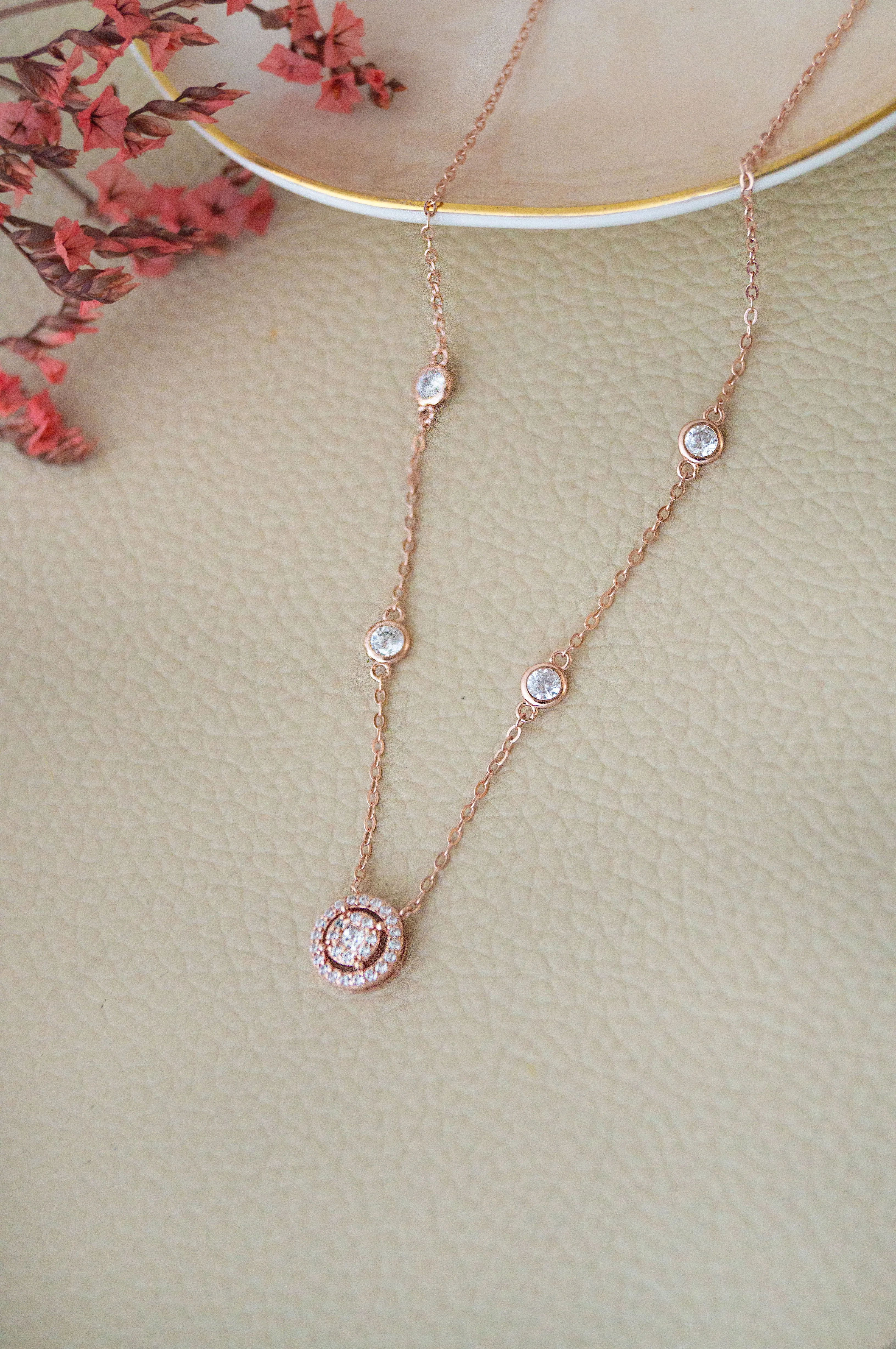 Pretty Versatile Rose Gold Plated Sterling Silver Chain Necklace