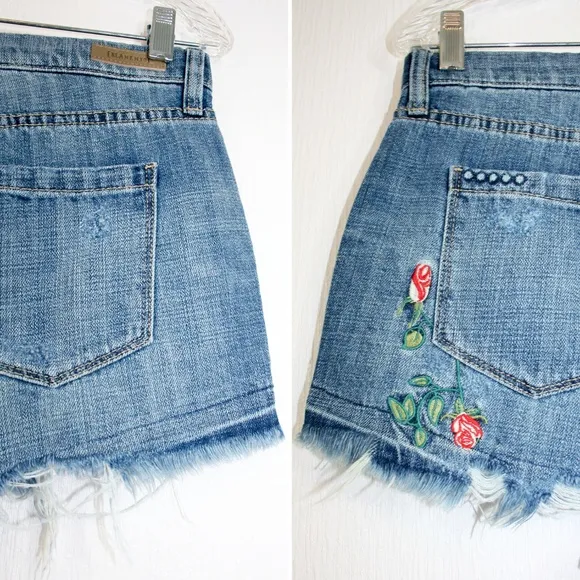 ⚡PRICE DROP⚡Flower Embroidered Destroyed Short NWT