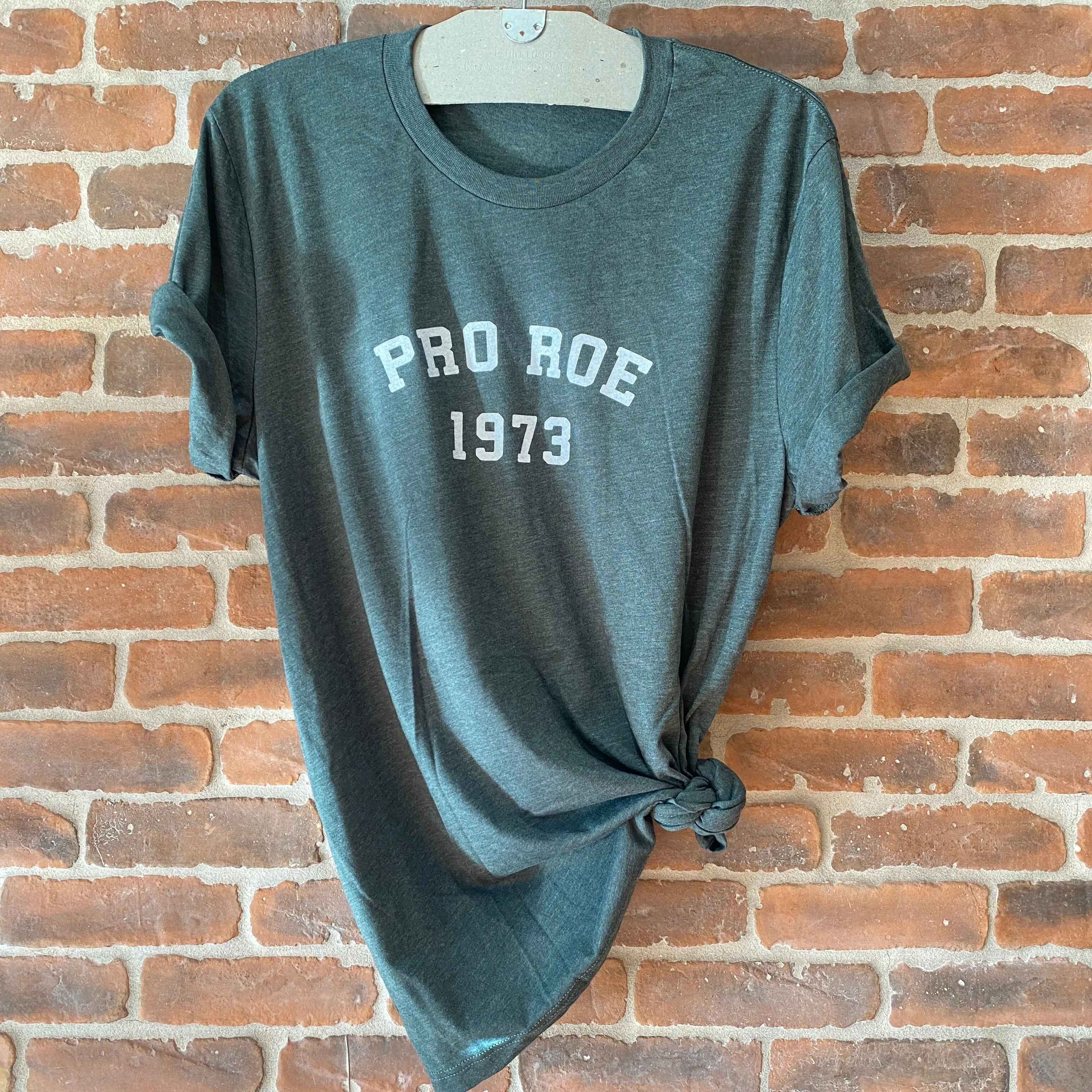 Pro Roe 1973 Tee - Vintage Forest   White