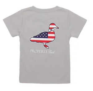 Properly Tied Boys Americana Logo SS - Ice Grey