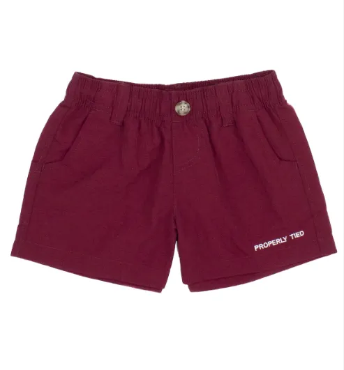 Properly Tied Boys Mallard Short - Maroon