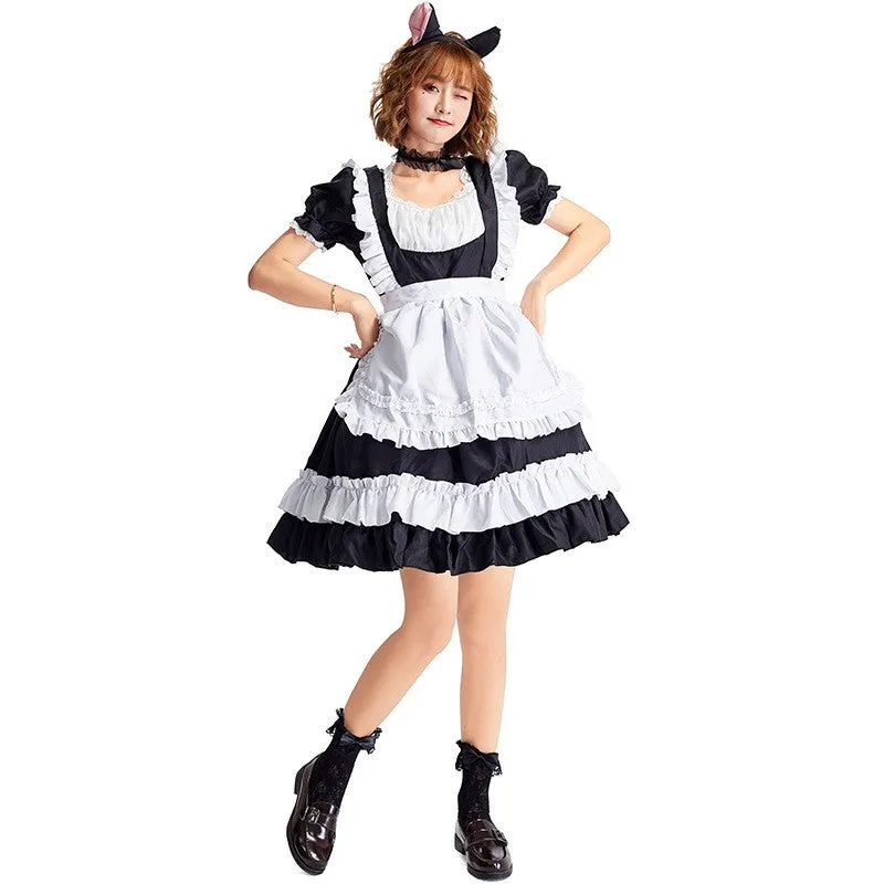 "CUTE LOLITA BLACK  WHITE MAID" OUTFIT N122903