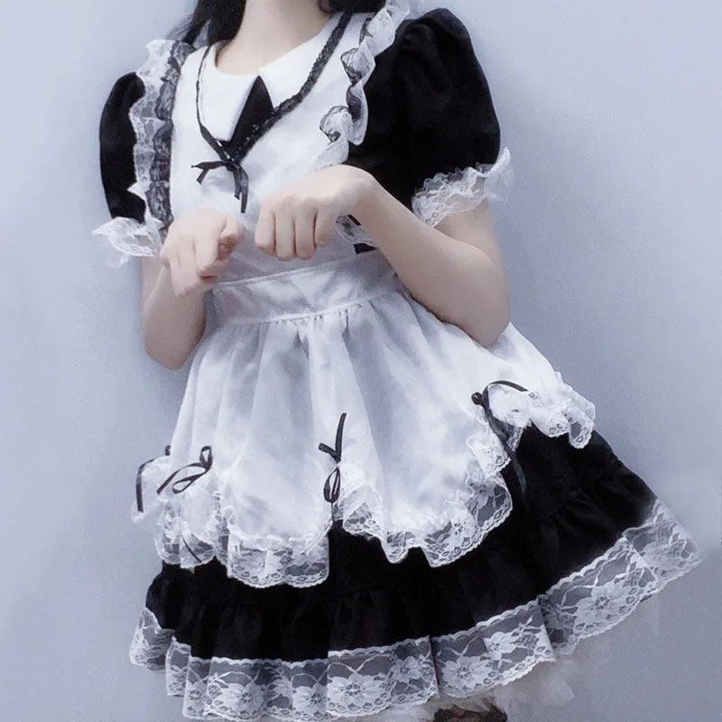 "LOLITA BLACK WHITE LACE BOW MAID" SUIT N050804