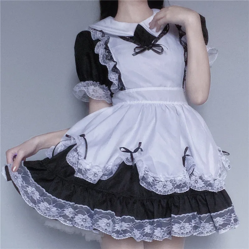 "LOLITA BLACK WHITE LACE BOW MAID" SUIT N050804