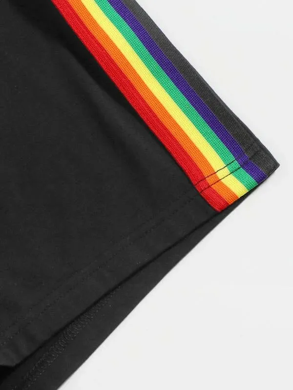 Rebel Rainbow Striped Shorts