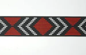 Red and Black Maori Diamond Pattern Braid