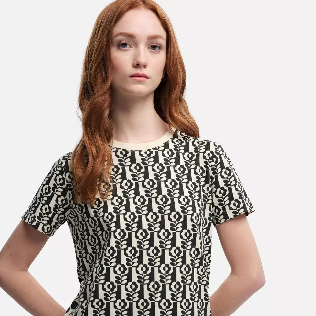 Regatta Orla Kiely Cotton Short Sleeve Tee - Stem In Vase Black
