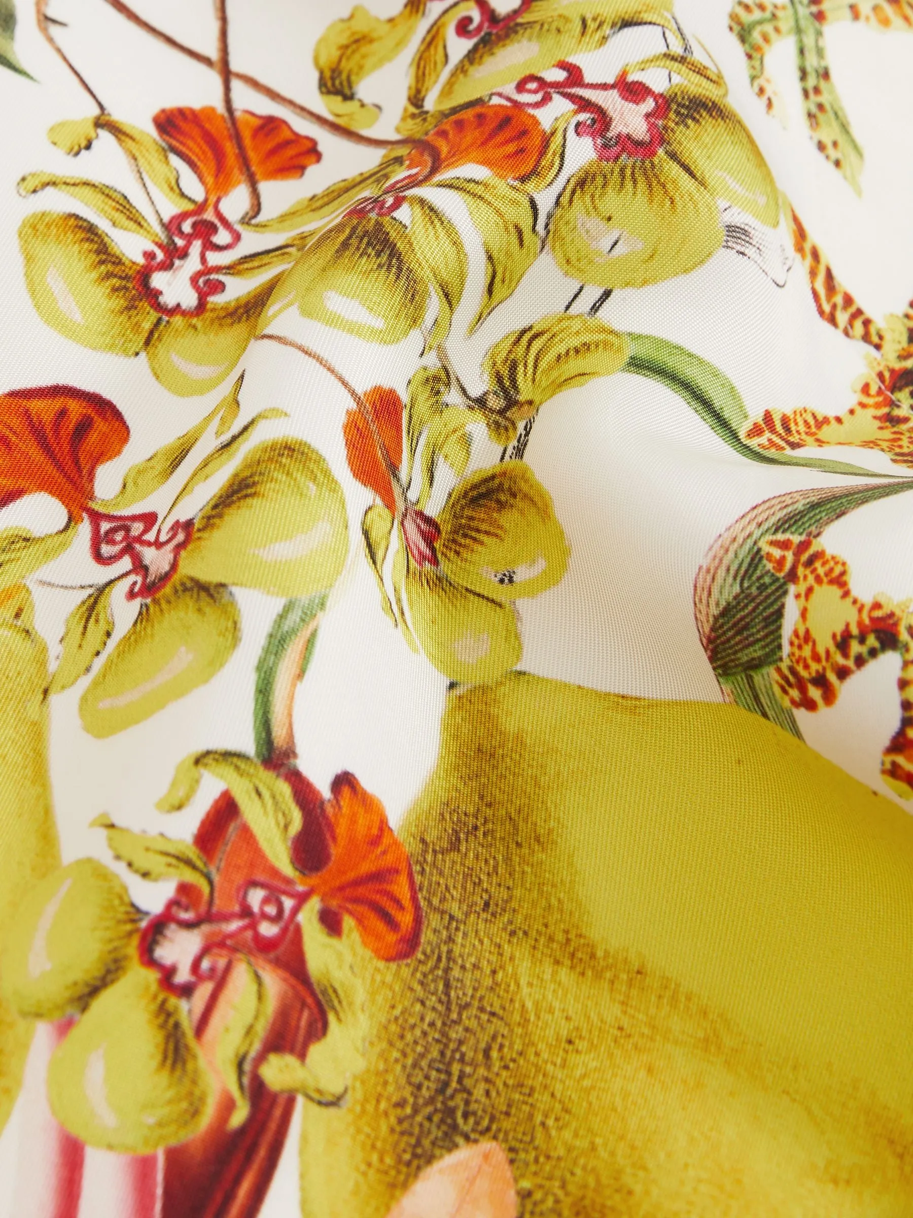 Reiss Reiss | NYBG Satin Floral-Print Shorts in Ivory