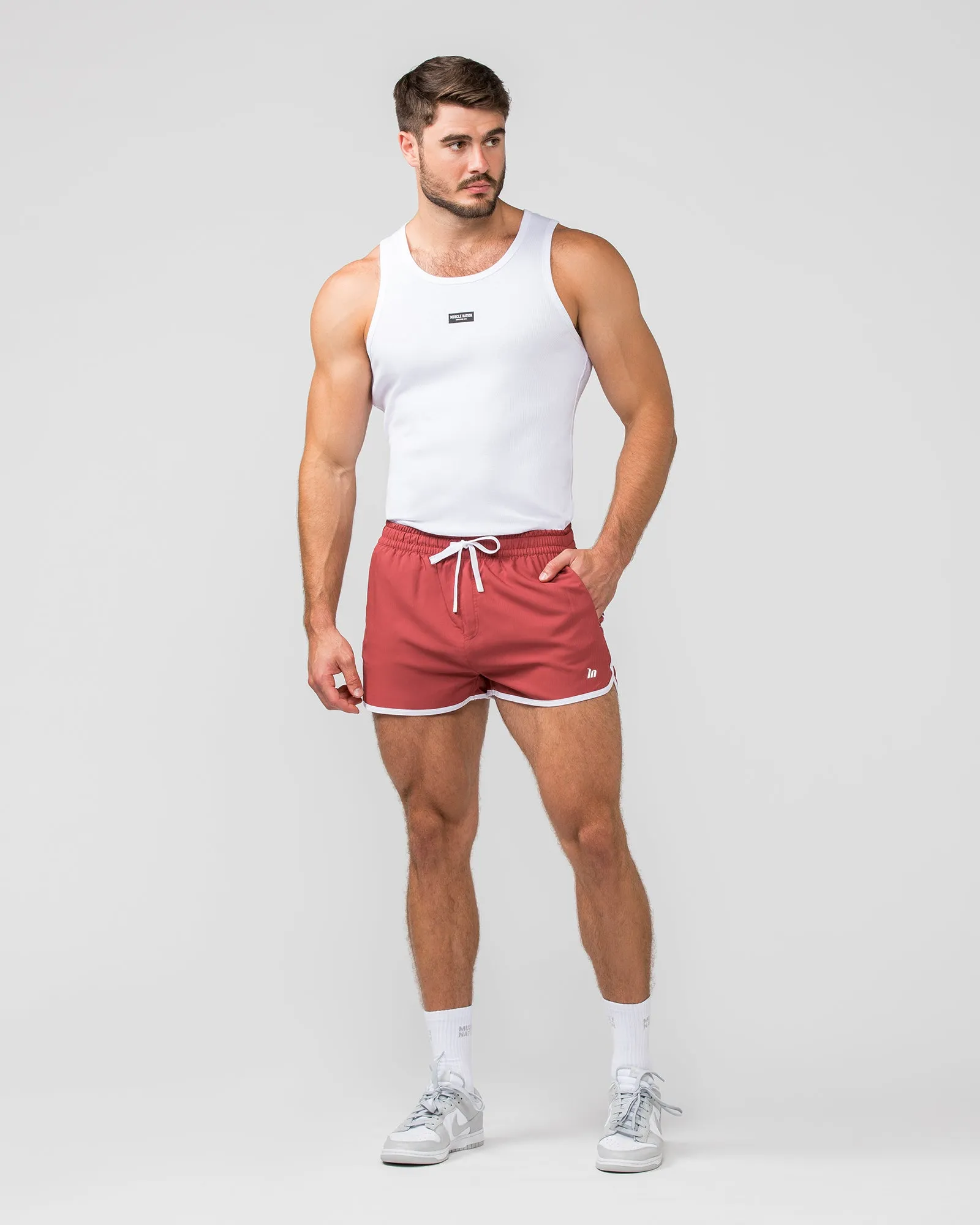 Retro Shorts - Dusty Red
