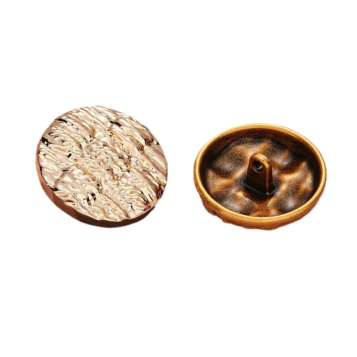 Retro Vertical and Horizontal Striped Texture Round Metal Button 10pcs