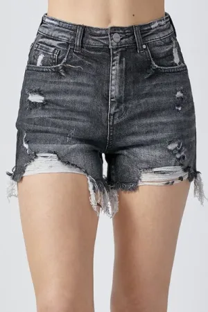 RISEN Full Size High Rise Distressed Denim Shorts ONLINE EXCLUSIVE